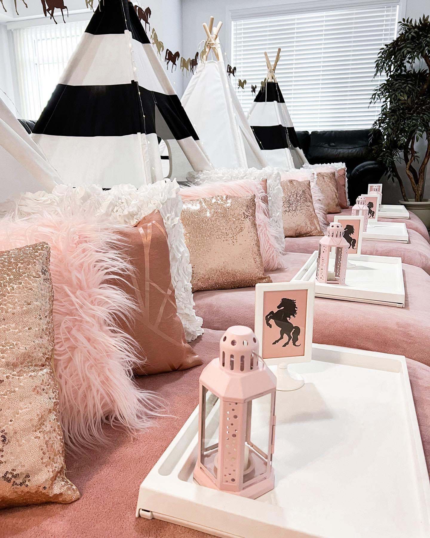 Boho Spring Slumber Party Theme with Farmhouse addition